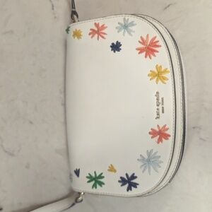 Kate Spade white purse with flower accent